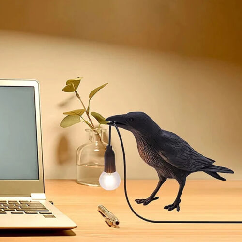Raven Desk Lamp — The Whispering Sentinel