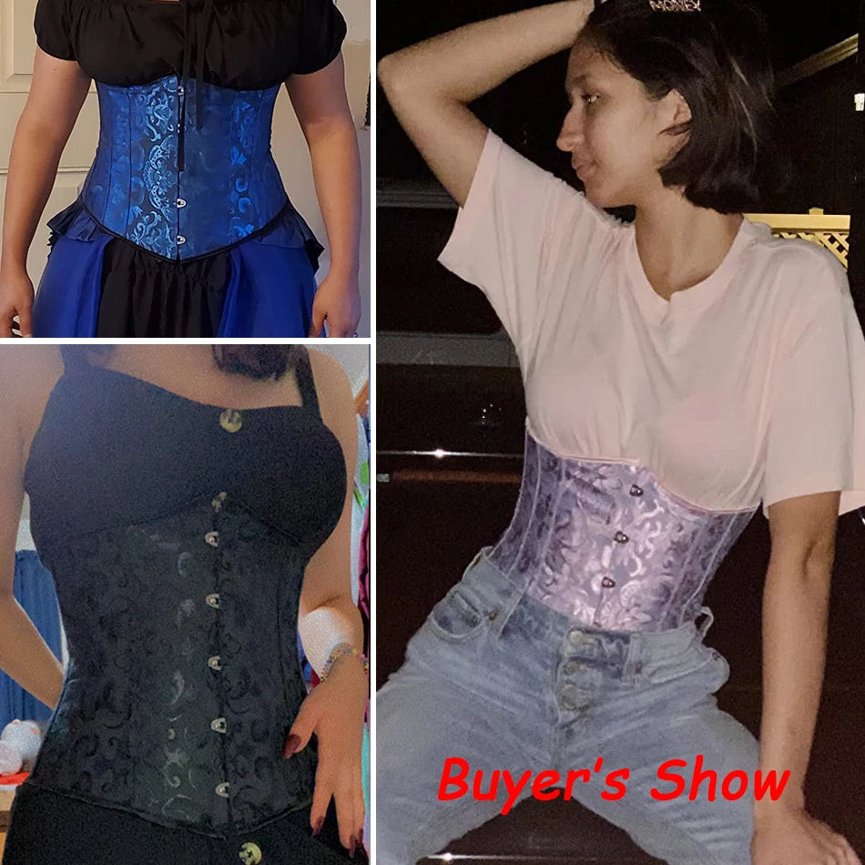 Floral Brocade Underbust Corset