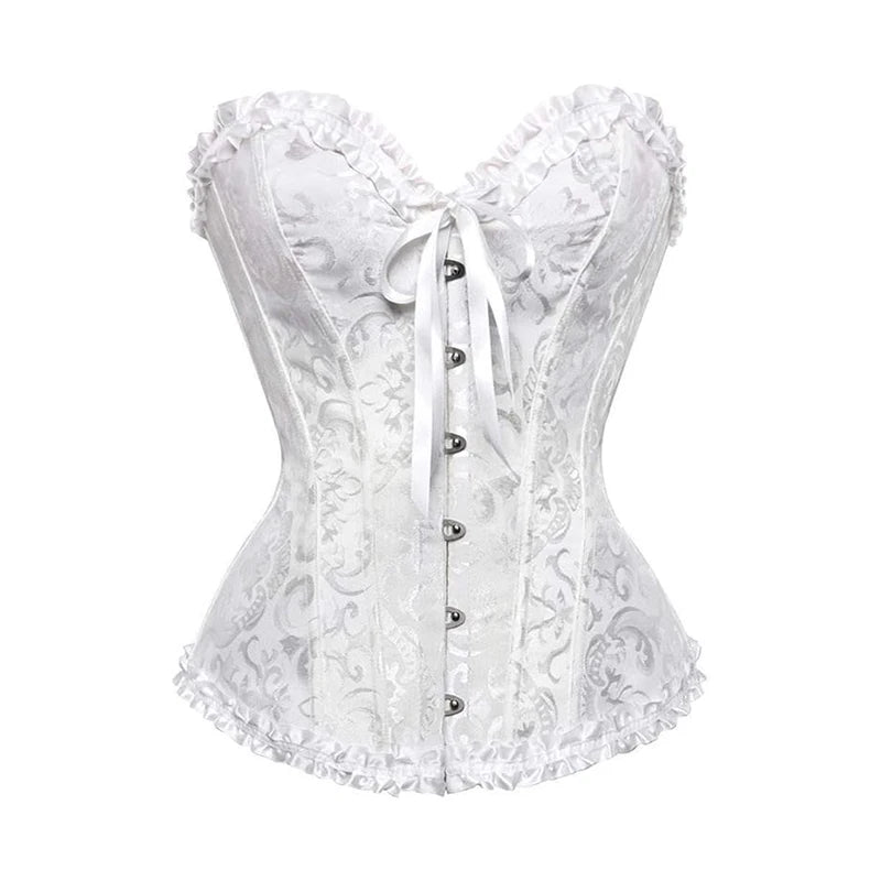 Floral Lace-Up Overbust Corset