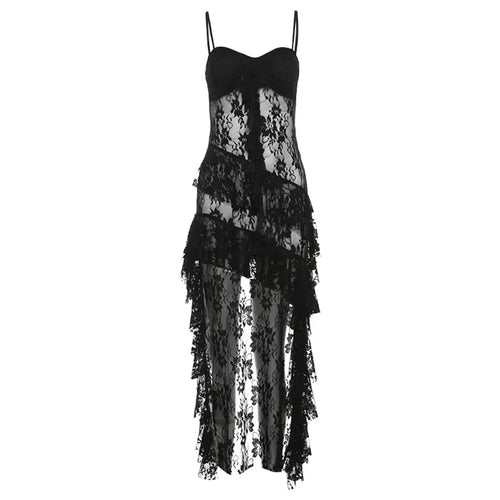 The Widow’s Lament — Gothic Strapless Ruffle Dress