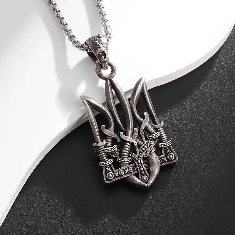 Gothic Trident Pendant Necklace