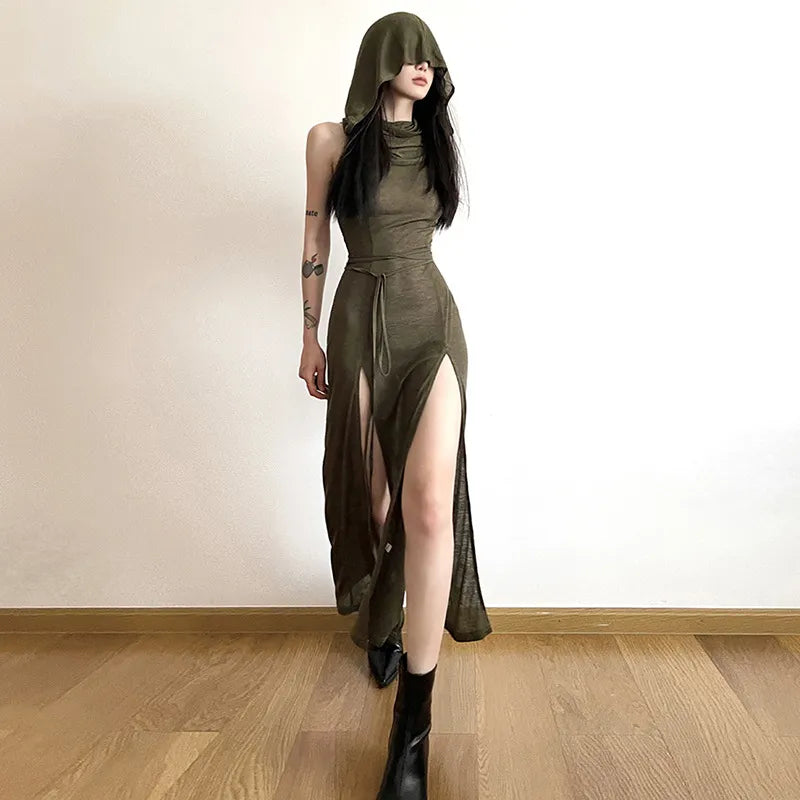 The Dune Wraith — Hooded Gothic Desert Dress