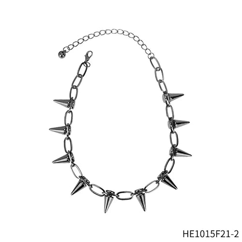 Gothic Rivet Spike Choker Necklace