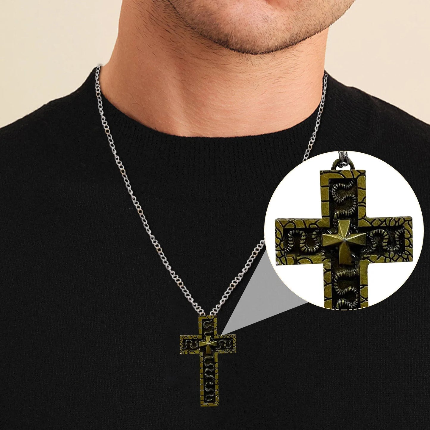 Cross Pendant Necklace with Secret Compartment