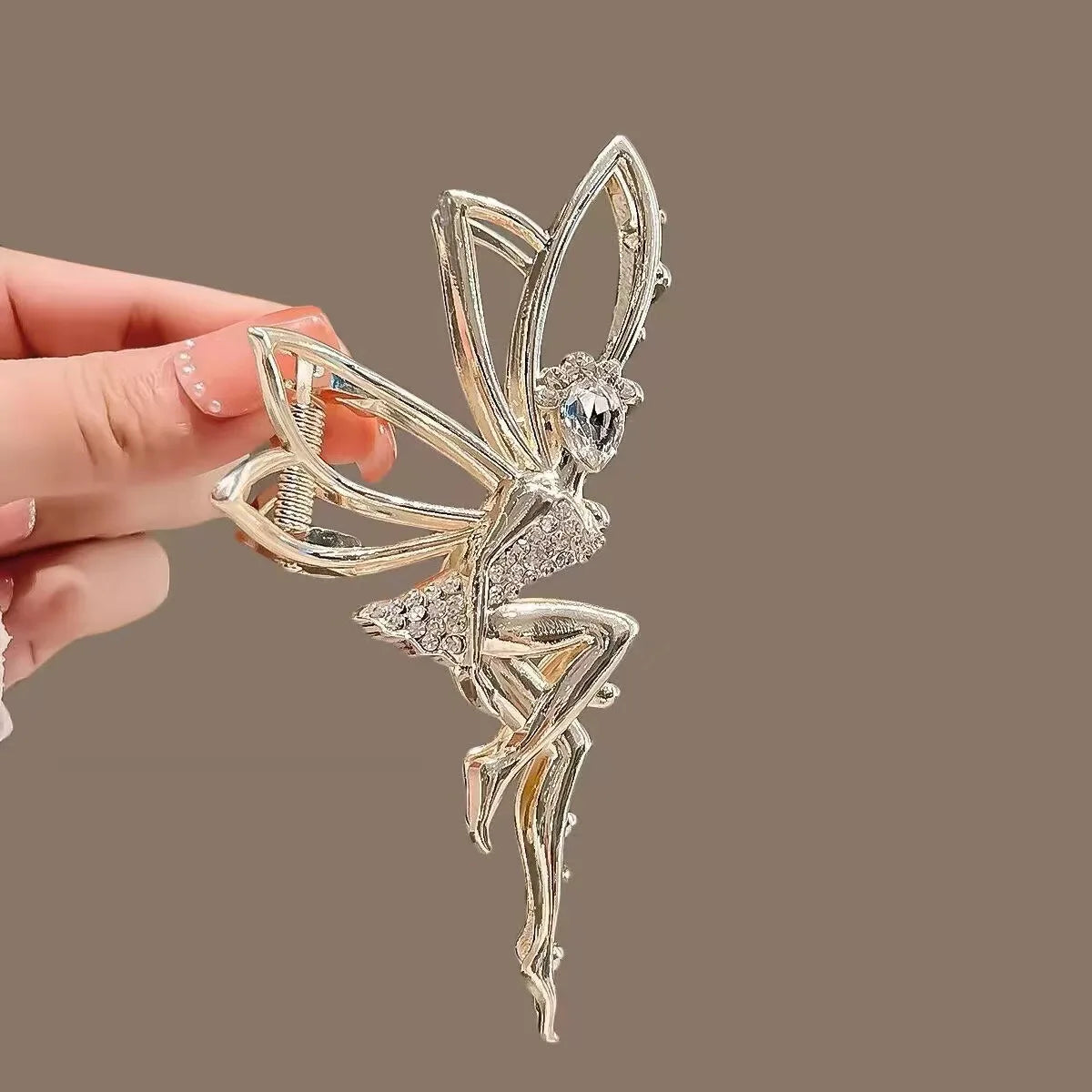 Enchanted Fairy Hair Claw – Rhinestone Metallic Design