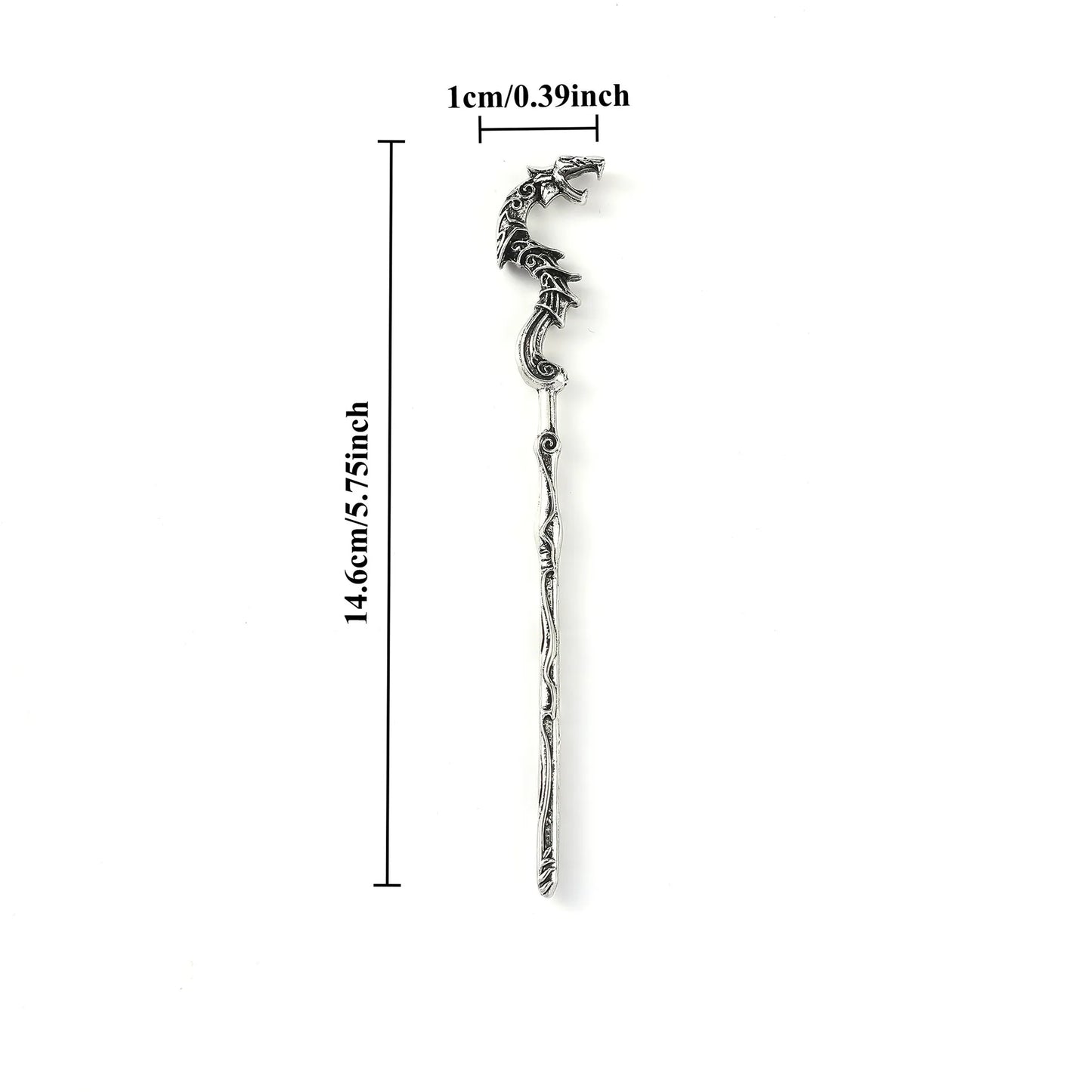 Silver Dragon Hair Stick – Celtic Knotwork Design