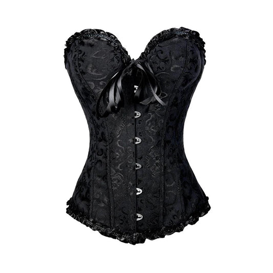 Floral Lace-Up Overbust Corset
