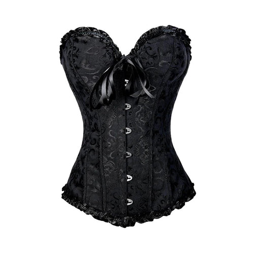 Floral Lace-Up Overbust Corset