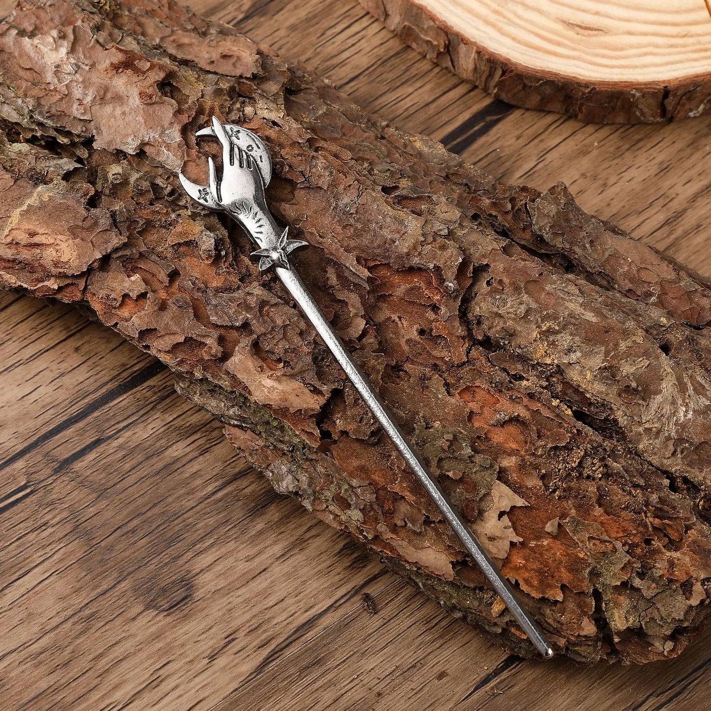 Mystical Hand Hair Stick – Celestial Gothic Fantasy Design