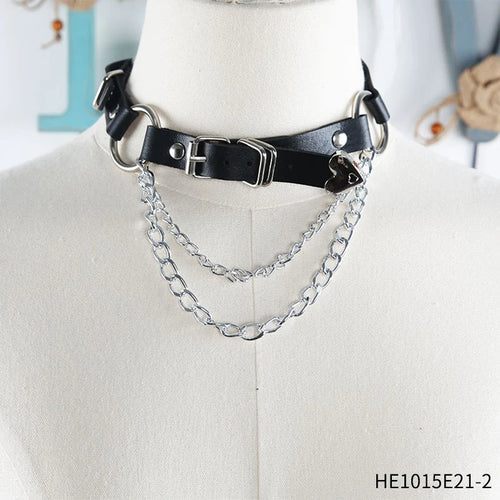 Gothic Rivet Spike Choker Necklace