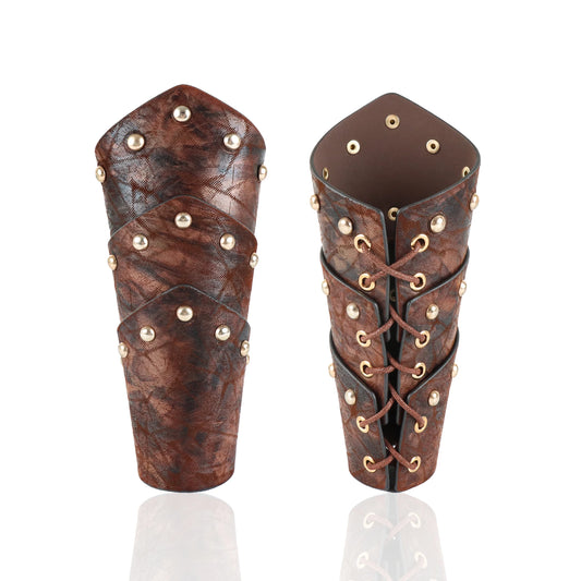 Viking Warrior Leather Bracers