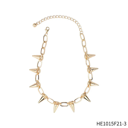 Gothic Rivet Spike Choker Necklace