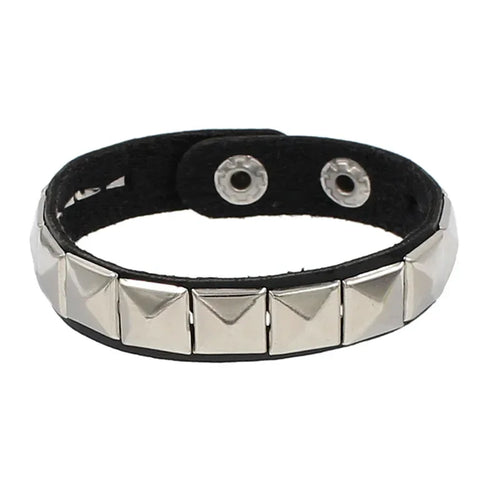 Leather Studded Gothic Bracelet (Adjustable)