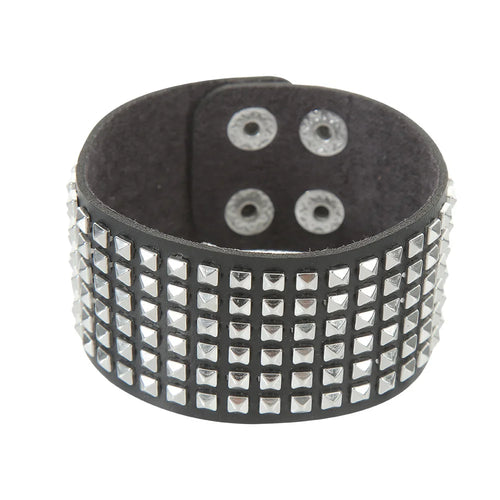 Leather Studded Gothic Bracelet (Adjustable)