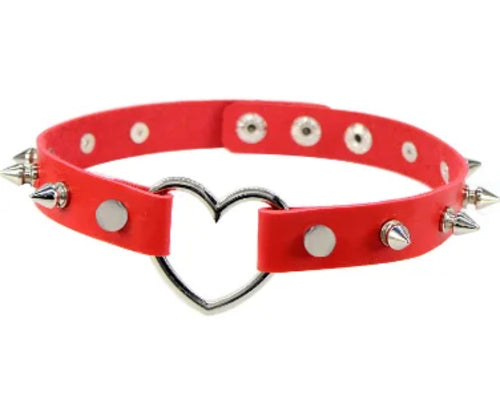 Gothic Rivet Spike Choker Necklace