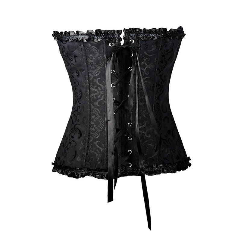 Floral Lace-Up Overbust Corset