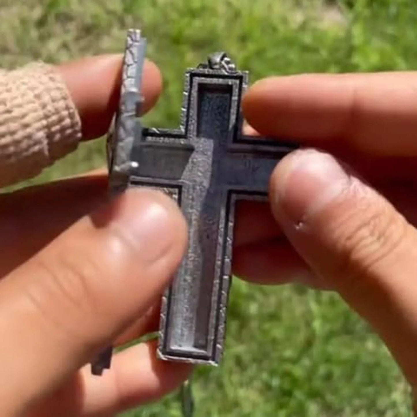 Cross Pendant Necklace with Secret Compartment