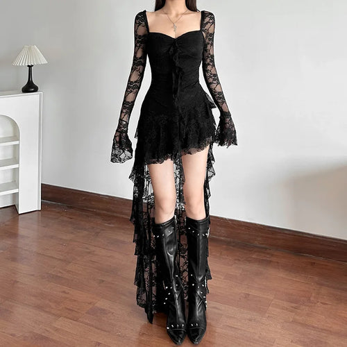 The Moonlit Relic — Gothic Lace A-Line Gown
