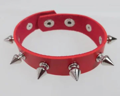 Gothic Rivet Spike Choker Necklace