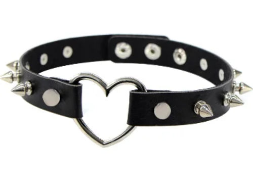 Gothic Rivet Spike Choker Necklace