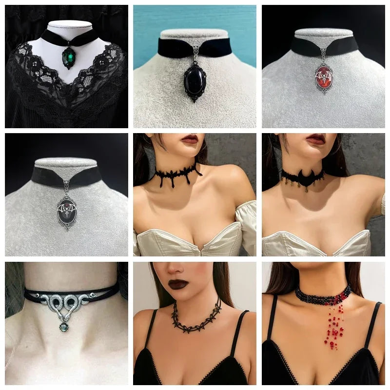 Velvet Gothic Choker Necklace