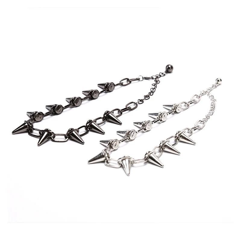 Gothic Rivet Spike Choker Necklace