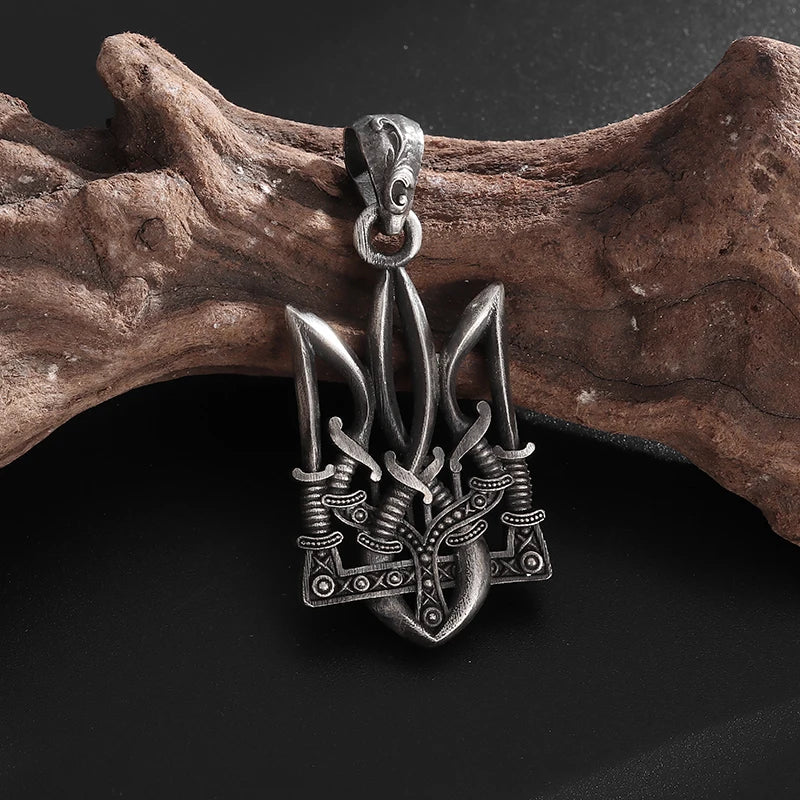 Gothic Trident Pendant Necklace