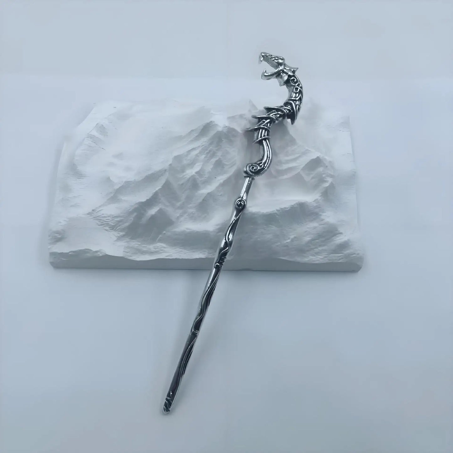 Silver Dragon Hair Stick – Celtic Knotwork Design