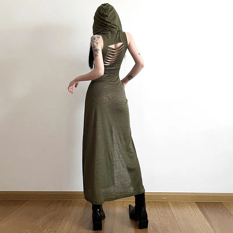 The Dune Wraith — Hooded Gothic Desert Dress