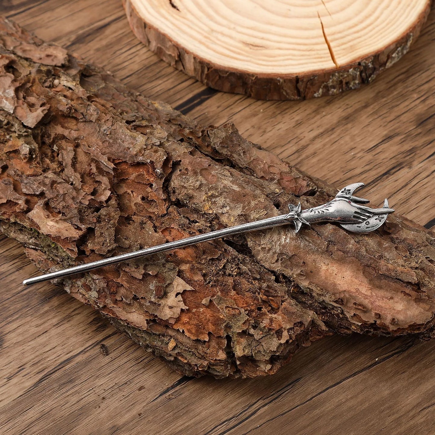 Mystical Hand Hair Stick – Celestial Gothic Fantasy Design